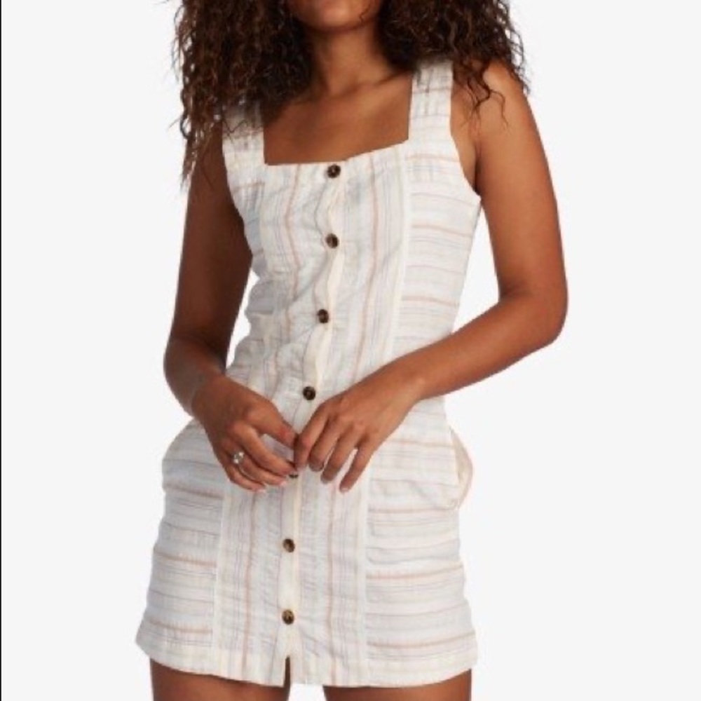 NWT Roxy sweetest dreams button down striped mini dress size small S